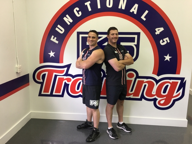 Joe Swoyer (left) and Dan Vizak pictured at their F45 Training fitness studio in Center City. (Photo courtesy of F45 Training)