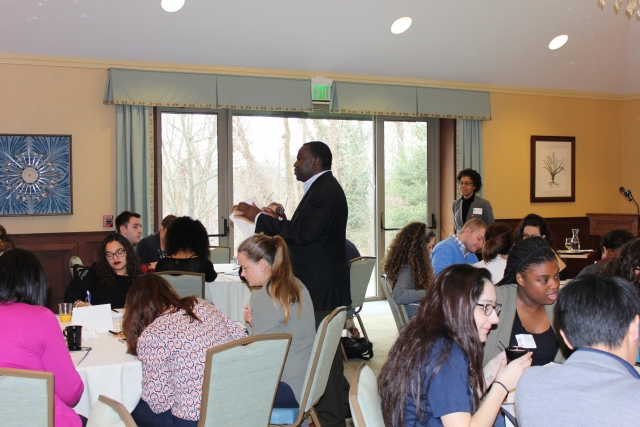 Maurice Hall, Ph.D., led the workshop, which focused on open dialogue and conversation relating to diversity and inclusion on college campuses.