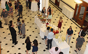 Participants enjoy a reception after the induction ceremony.