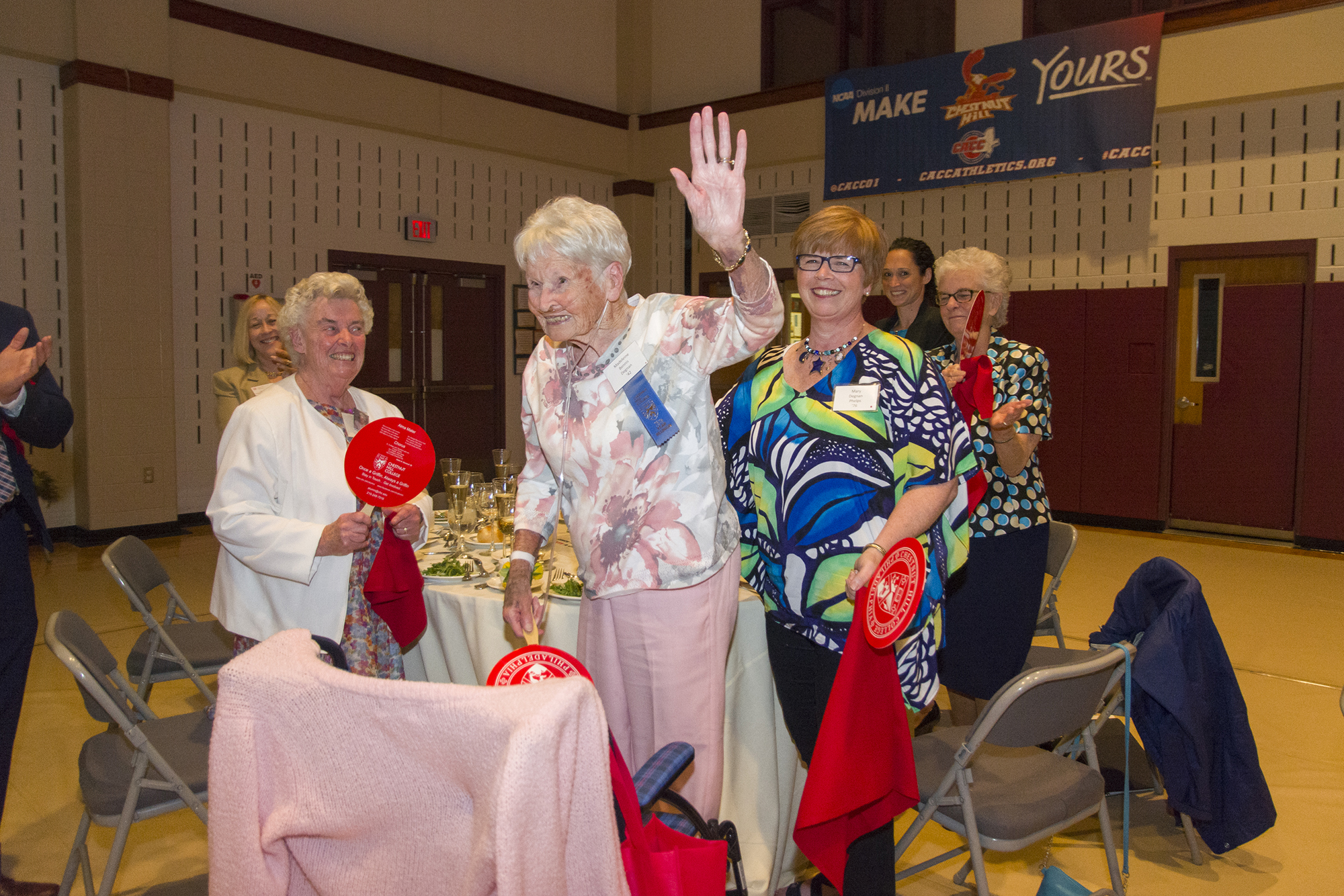 Madeleine Bennis Degnan, Class of 1942, celebrated her 75th class reunion, thanking the crowd with a wave and a smile.
