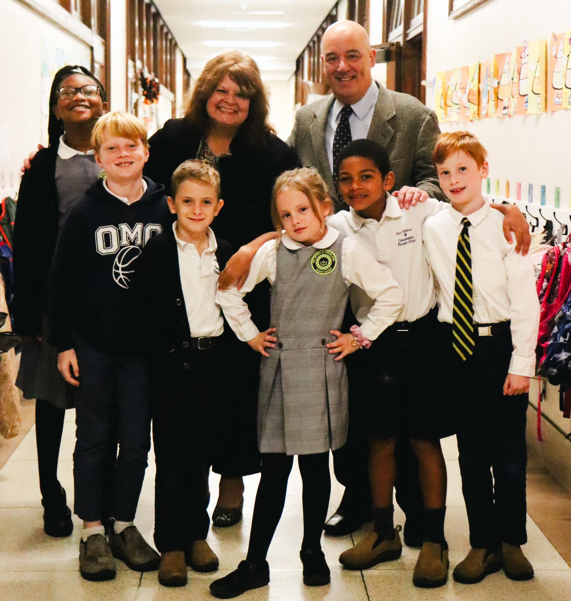 OMC Principal Patricia Sheetz, Ed.D., and CHC President William W. Latimer, Ph.D., M.P.H., were all smiles as they met with OMC students in support of the new grant collaborations.