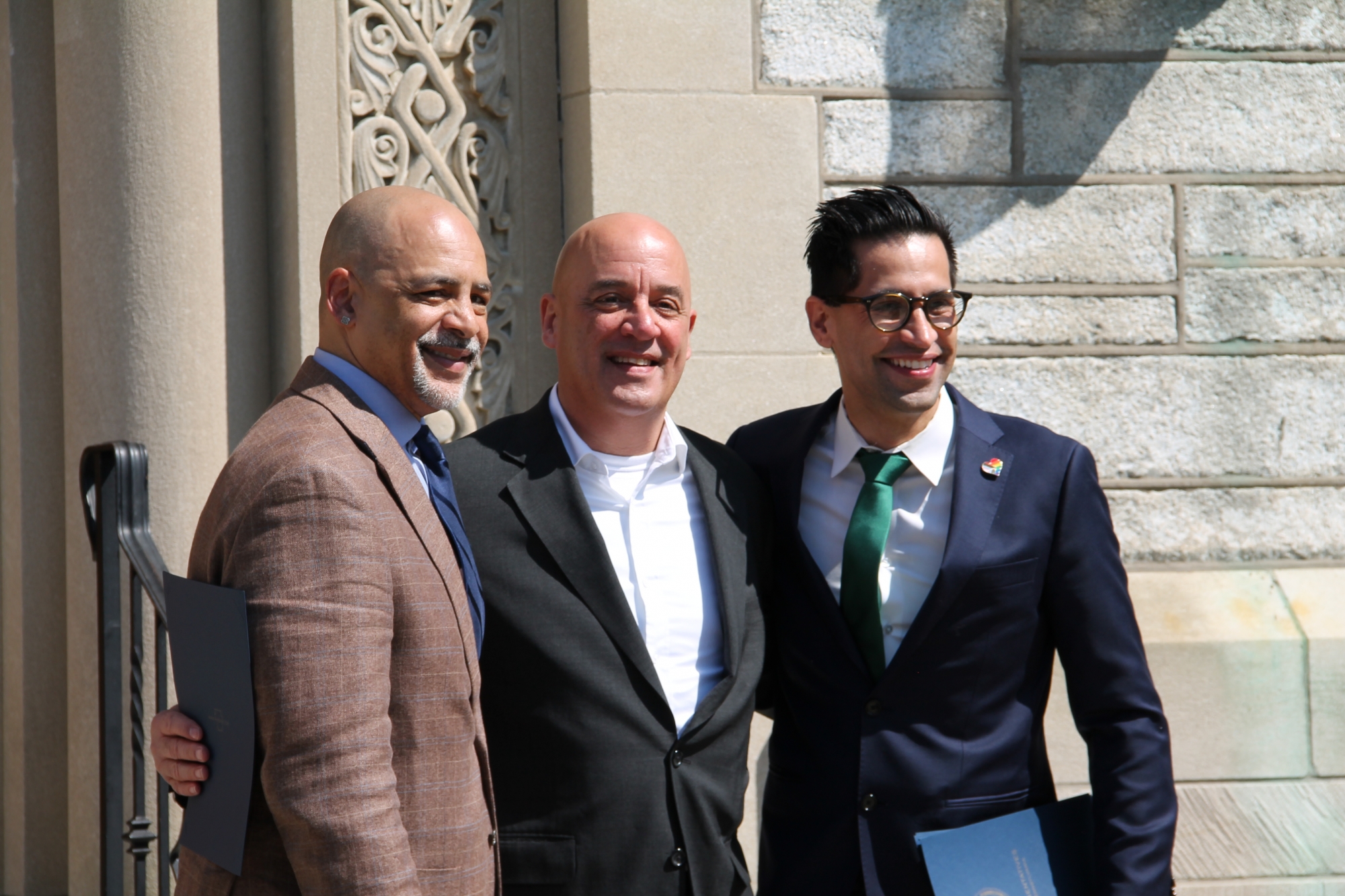 From L to R: State Representative Chris Rabb, CHC President William Latimer, and State Representative Tarik Khan pose for a photo during the citation ceremony.