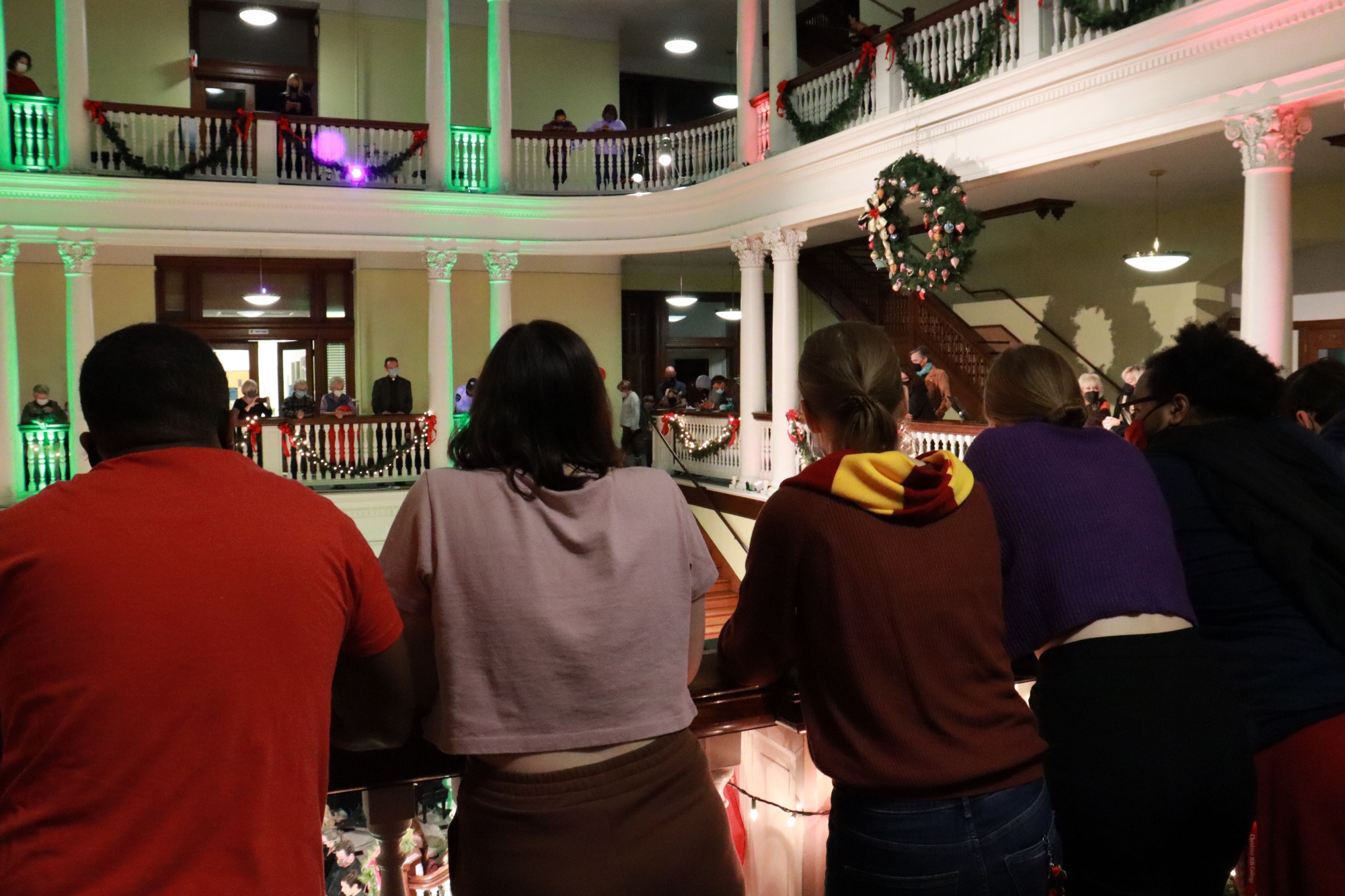The Rotunda was packed as audience members took in the carols from all floors. 