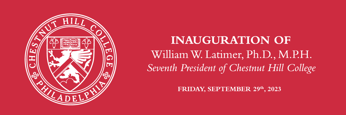 inauguration banner on red background with seal