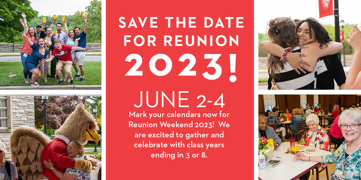 Chestnut Hill College reunion save the date banner