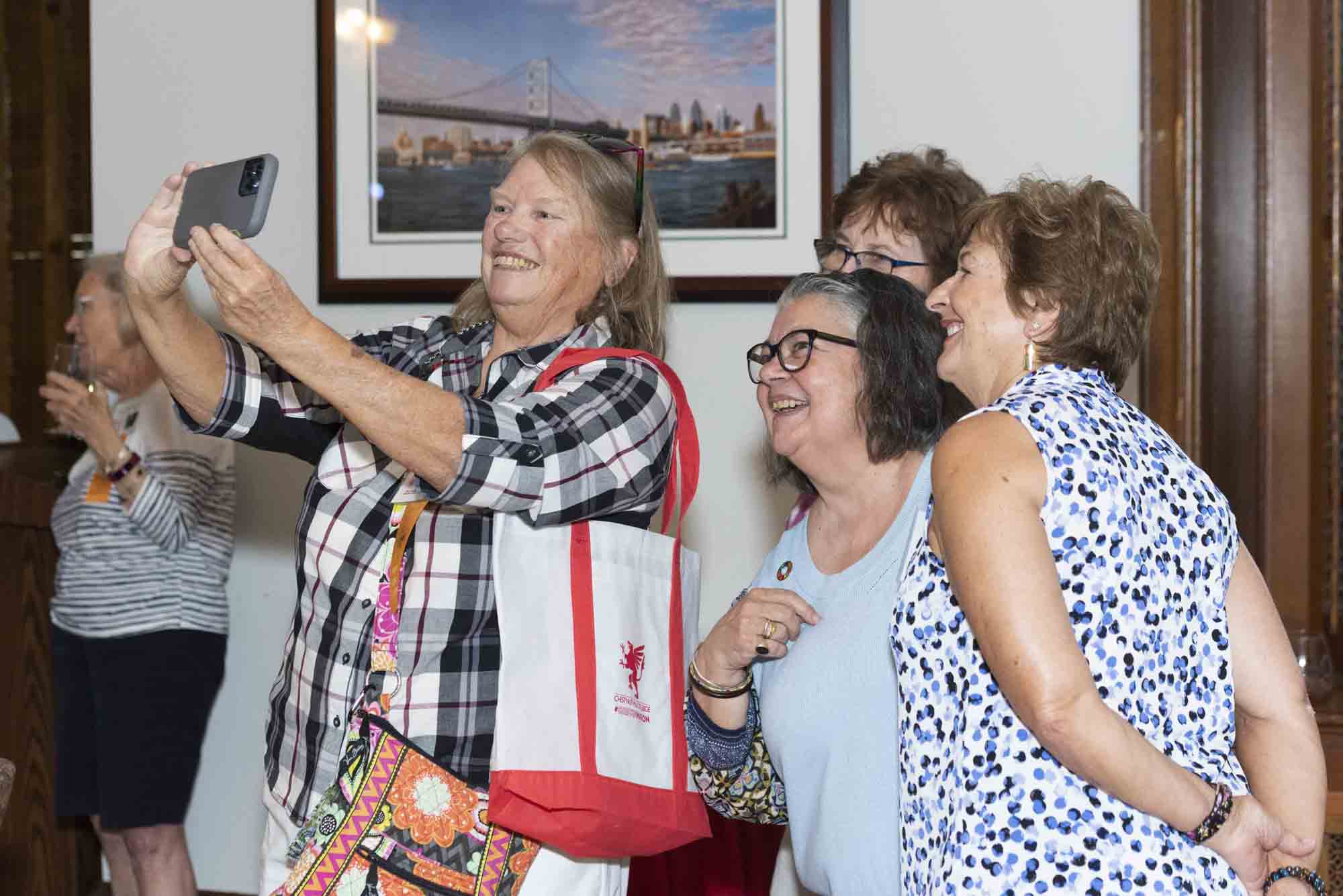 Reunion attendees stop to take a selfie before kickstarting the festivities.