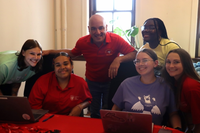 Dr. Latimer had the opportunity to meet with student leaders during Orientation and Move-In Weekend.