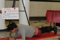 Students, faculty and staff took part in a plank challenge where the goal was to perform the exercise for as long as possible.