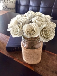 Flowers made out of book pages