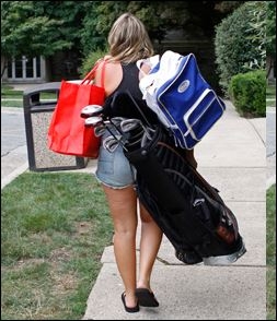 Student with bags