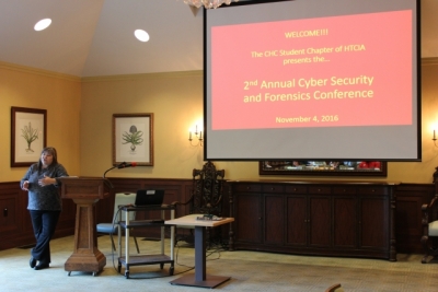 Pam King presents at the 2nd annual CHC Digital Forensics and Cybersecurity conference