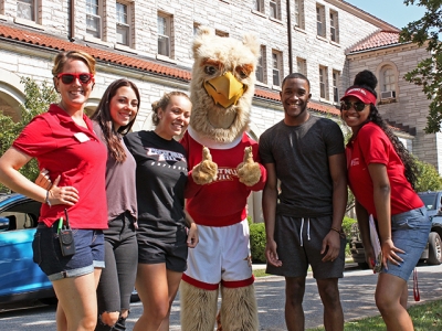 Students with the Griffin