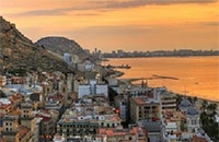 View of Alicante with beach and mountains