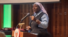 Sister Draru speaks at ASEC event at Chestnut Hill College