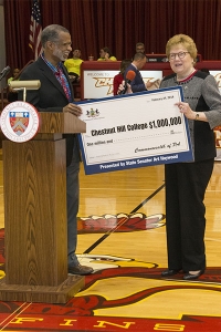 Over the weekend, PA Senator Art Haywood, presented Sister Carol Jean Vale, Ph.D. with a $1,000,000 grant check from the RACP to assist in providing state of the art technology to their classrooms. 