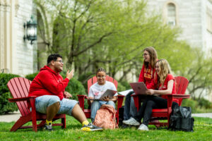A group of students on the lawn