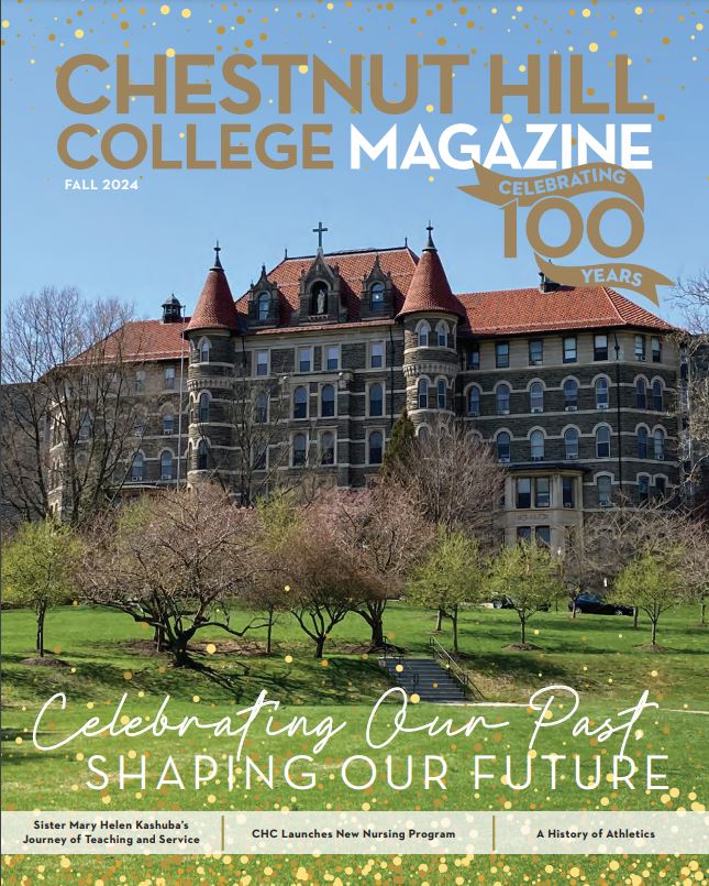 magazine cover featuring picture of Saint Joseph Hall