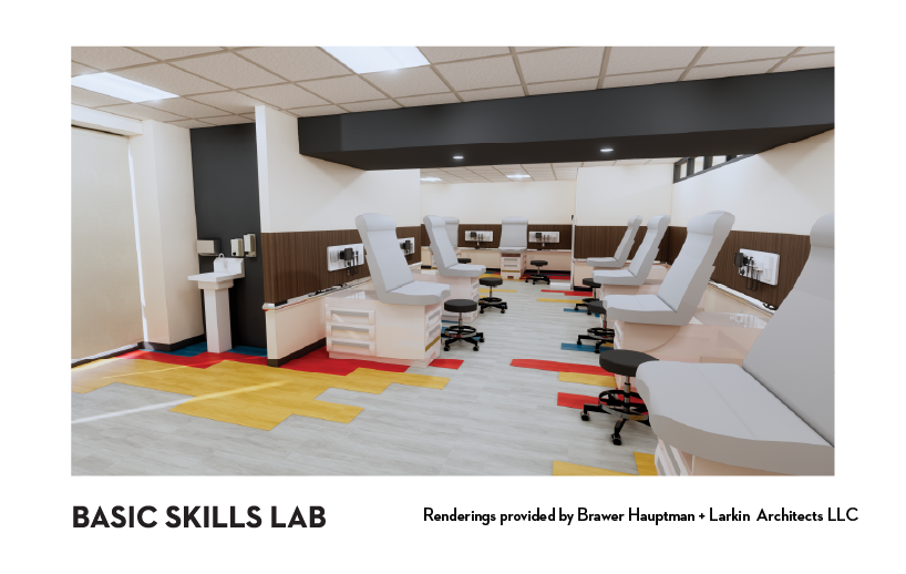 Rendering of basic skills lab in new nursing center