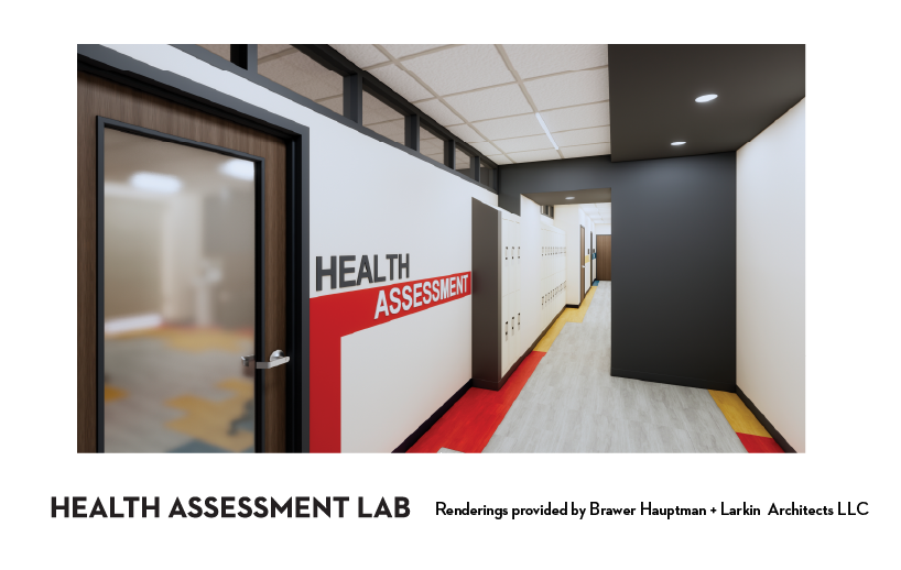 Rendering of health assessment lab corridor in new nursing center