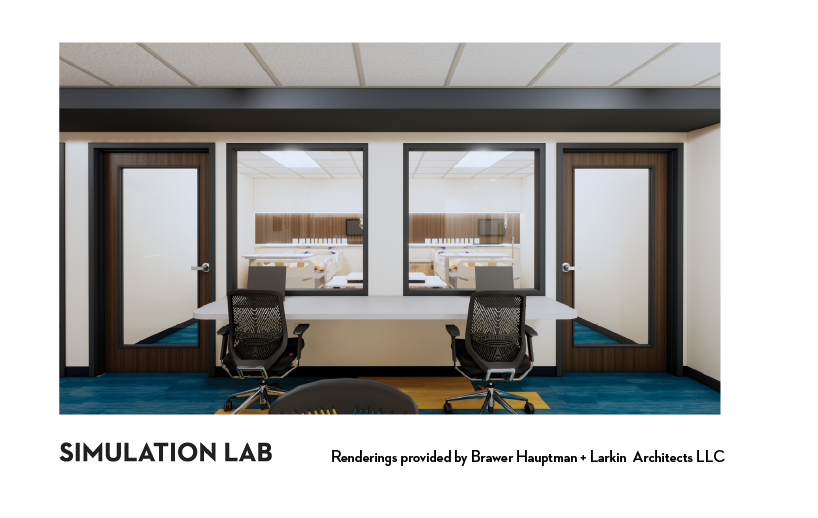 Rendering of Simulation Lab in new Nursing Center