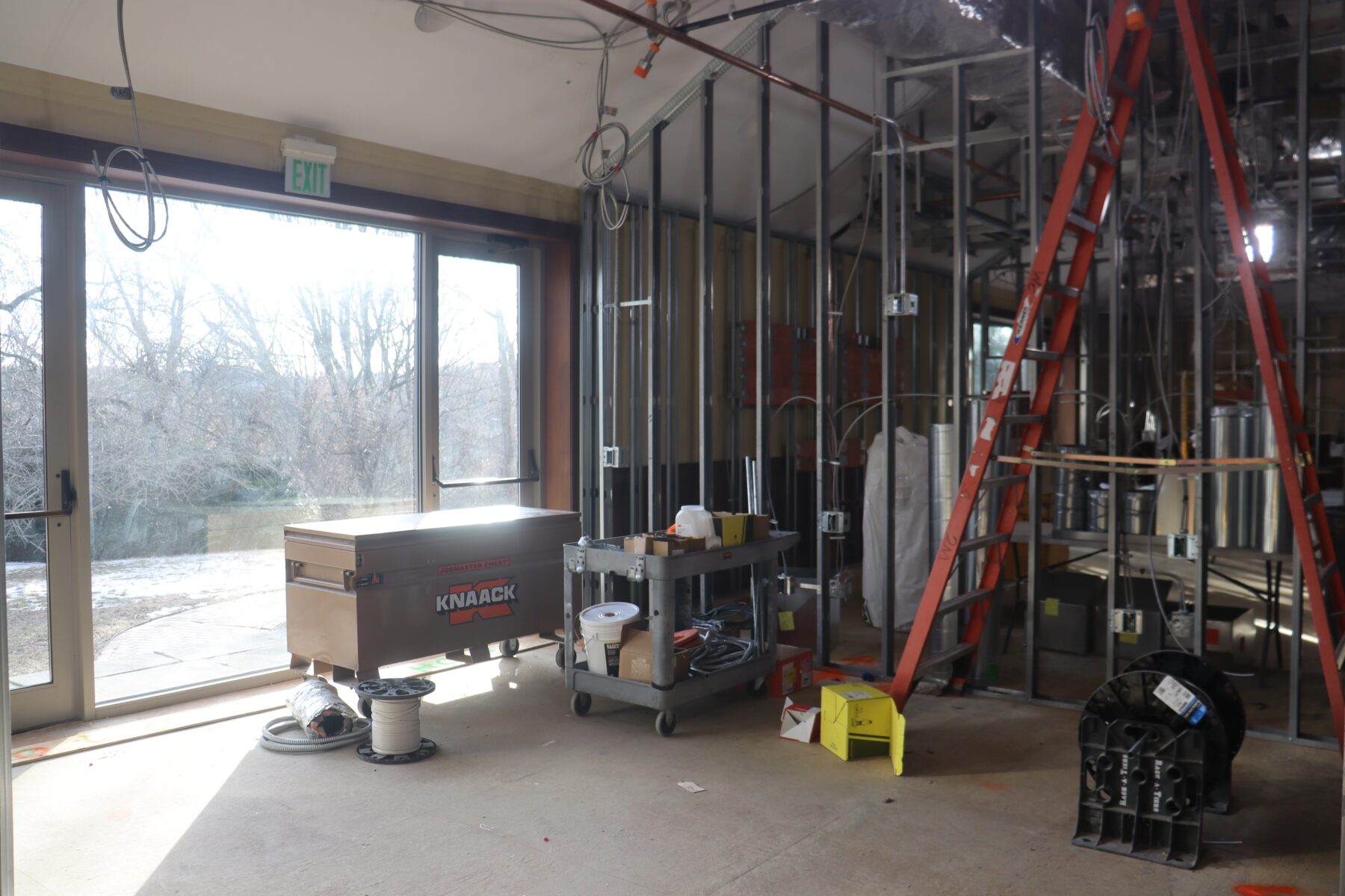 nursing renovation is underway; shown here is the construction in progress