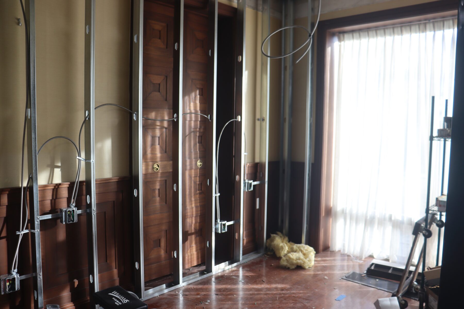 nursing renovation is underway; shown here is the construction in progress