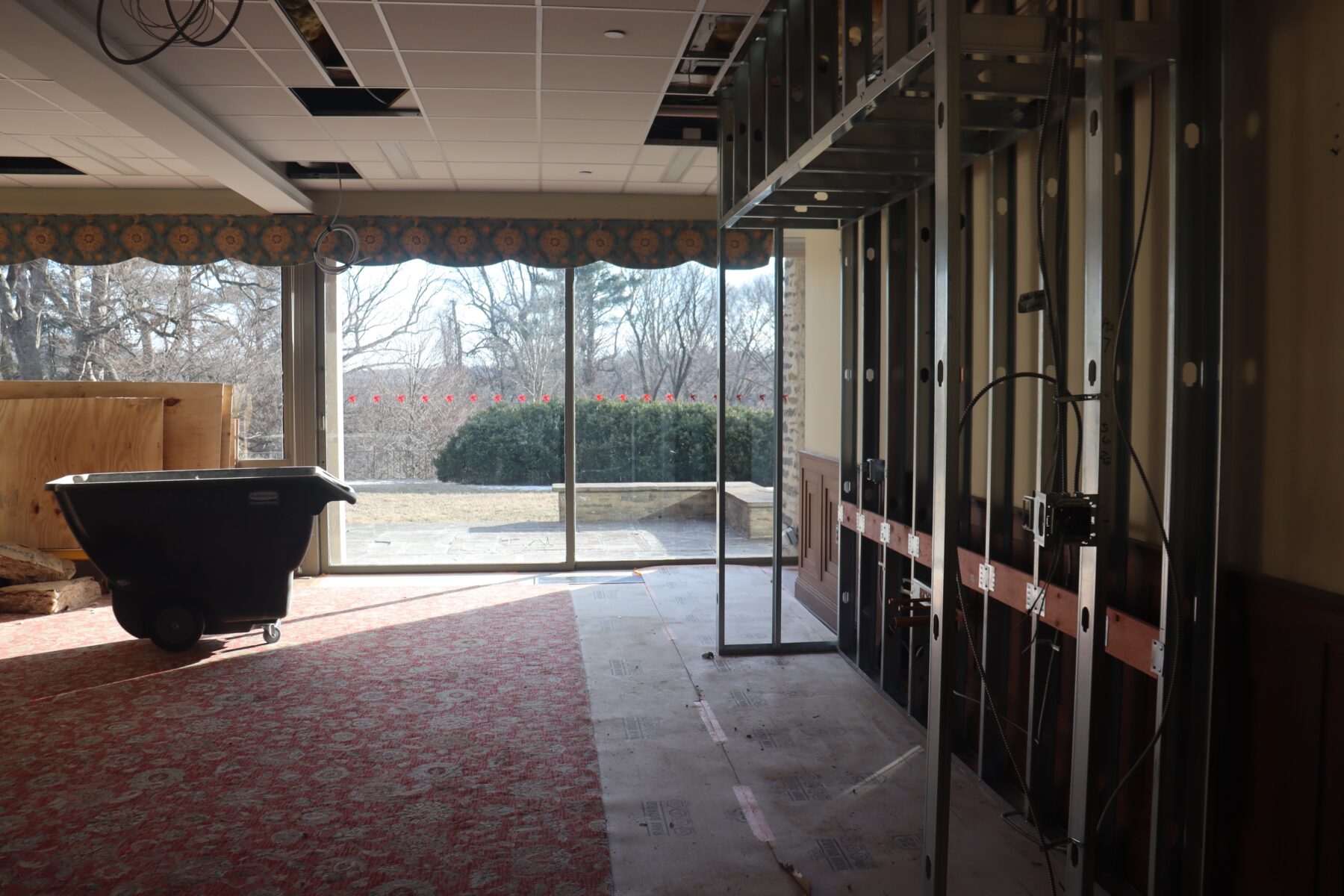 nursing renovation is underway; shown here is the construction in progress