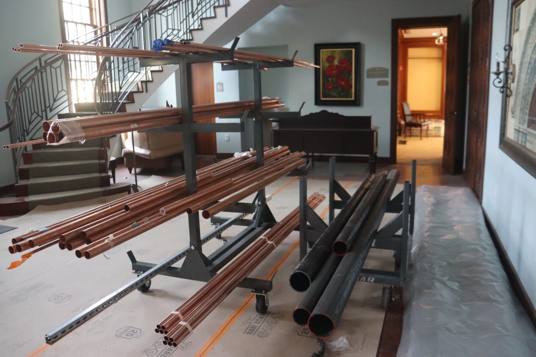 nursing renovation is underway; shown here is the construction in progress