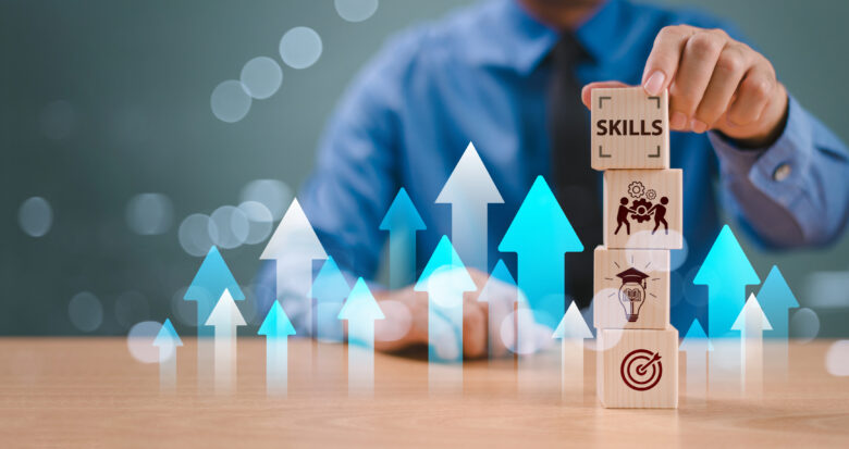 neurodiversity life skills - image will arrows and building blocks